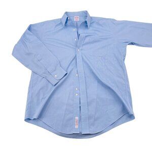 Brooks Brothers Mens Blue Non-Iron All-Cotton Traditional Fit Shirt 15.5-33